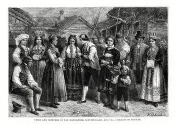 Typy a kostýmy v Norsku, 1879.