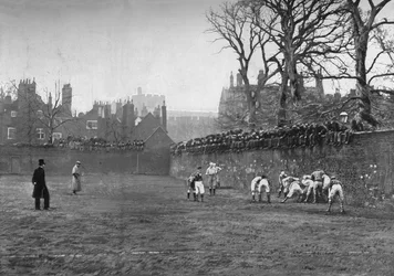 The Wall Game at Eton: St. Andrews Day – Oppidan v. Colleges, c1900, 1903