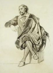 Studie k portrétu Petera Paula Rubense (1577-1640) (tužka a uhel na papíře)
