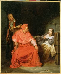 Johanka z Arku (1412-31) vyslýchána kardinálem z Winchesteru, kolem roku 1824