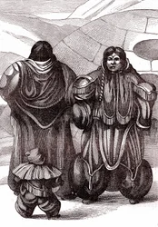 Eskymácká rodina. 1880 (rytina)