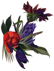 Tulipány a jiřiny.