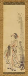 Dívka hrající raketou a míčkem, 1615-1868.