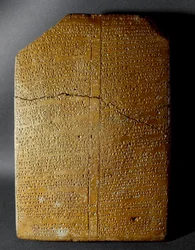Chetitská civilizace: klínopisná tabulka přepisující rituál Amihatny, velekněze božského Ishara, z místa Hattusa (dnešní Bogazkoi) 1650-1200 př.nl. Istanbulské archeologické muzeum