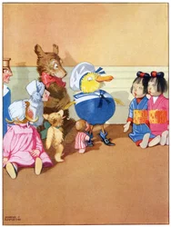 Vypadal tak hrdě a důležitě, ilustrace z „Josephine Keeps House“, vydané nakladatelstvím Blackie & Co.