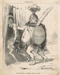 Achille Vèron se stahuje do svého stanu