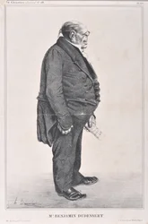 Umělecké dílo Honore Daumiera (1808-1879). Charivari pochází z roku 1833: Karikatura Celebrity Series “” M. Benjamin Dudessert “” ”MUSEE DES BEAUX ARTS - PALAIS LONGCHAMP, MARSEILLE