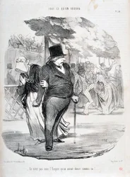 Umělecké dílo Honore Daumiera (1808-1879). Charivari pochází z roku 1849: Serie VŠECHNO CO BUDETE „“ Není pod Impériem, že bychom takhle tančili!...““ MUZEUM VÝTVARNÉHO UMĚNÍ - PALACE LONGCHAMP, MARSEILLE