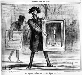 Odmítli mě... ignoranti!!... , převzato z „“ Obrazy a salony“, kreslený seriál Honore Daumier (1808-1879). "Serenáda"