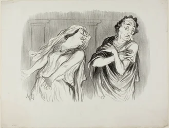Andromache. "- Osudem naší rodiny byla nelítostná smrt, můj muž byl mučen až do konce svého dechu," deska 6 z Physionomies Tragiques.