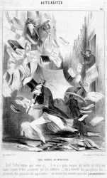 Zúčtování záhad: karikatura na téma „Záhady Paříže“, publikovaná v seriálu Eugène Sue – v „“Le Charivari““ z 16.2.1844