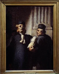 Po jednání oba advokáti. Obraz Honore Daumiera (1808 - 1879)