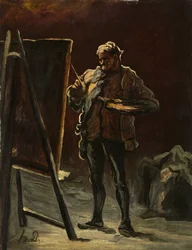 An Artist, cca 1870–-75 (olej na plátně, připevněno na panelu)