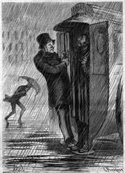 Kompletní!!! Kreslený film Honore Daumier (1808-1879). Rytina v „“ Le Monde Illustré““ č. 271 z 21. června 1862.