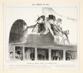 Vstup do velkého železničního tunelu, z „Les Chemins de Fer“, v Le Charivari, 22. března 1844