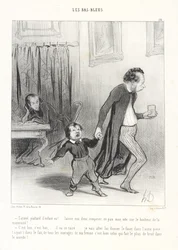 Zatracený spratku, nech mě v klidu složit mou ódu na štěstí mateřství! ... Dobře, dobře, ... ztichne ... půjdu mu dát bič do druhého pokoje ... (stranou.) Ve skutečnosti, ze všech dělní