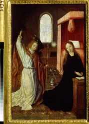 ""Zvěstování"" Obraz mistra Hoogstraeten (činný mezi 1490 a 1530) Začátek 16. století Puškinovo muzeum, Moskva