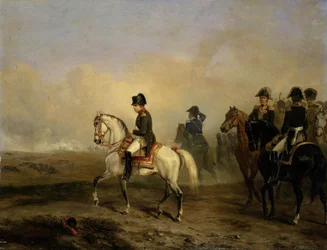 Císař Napoleon I. a jeho štáb na koni