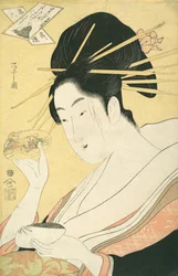 Odpovídající mušle Kai-awase, „Kisen Hoshi“, ze série Modern Parodies of the ..., ca. 1796-98.