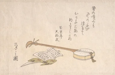 Shamisen, Plectrum a kniha.