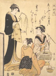 Skořápka vrby Yanagi-kai, z nepojmenované sady krasotisků na téma S..., ca. 1791.