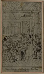 Studie k vinětě - titulní list Colleho hry "La Partie de Chasse de Henri IV", III. dějství