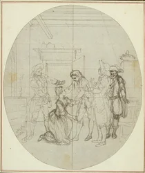 Studie k druhému vydání Colleho hry "La Partie de Chasse de Henri IV", Act III, Scene 11, která nebyla nikdy publikována.