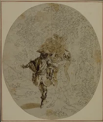 Studie k druhému vydání Colleho hry "La Partie de Chasse de Henri IV", Act II, Scene 11, která nebyla nikdy publikována.