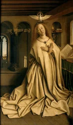Virgin Annunciate, z vnější strany pravého panelu gentského oltáře