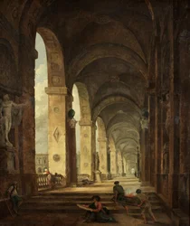Capriccio římské architektury, kolem roku 1775 (olej na plátně)