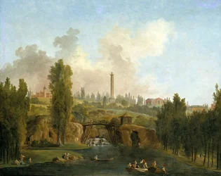 Pohled na park Méréville, c.1790