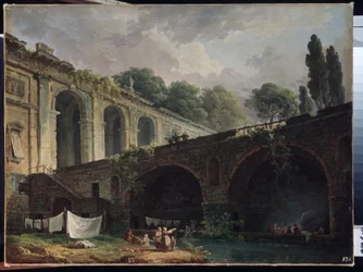 "Pohled na Villa Madama (Madame) v Římě"" Malba Huberta Roberta (1733-1808) Asi 1767 Ermitážní muzeum Petrohrad