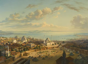 Konstantinopol z požární věže Beyazit