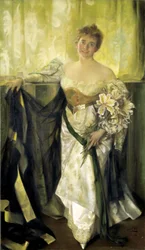 Alice Barney v bílém saténu, 1894.