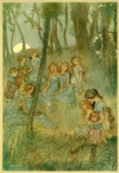 A noční luční víly, koukej, zpíváš, z Veselých paniček z Windsoru, 1910.