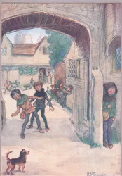 „Mistr Slender nechal kluky, aby si šli hrát“, ilustrace z „Veselé paničky z Windsoru“