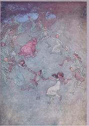 Pak ať ho všichni obklíčí, ilustrace z Veselé paničky z Windsoru, 1910