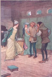 Vyprázdněte to v bahnitém příkopu, ilustrace z Veselých panic z Windsoru, 1910