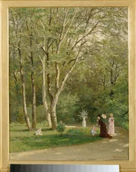 In einem Wiener Garten - Ve vídeňské zahradě ... (malba na plátně)
