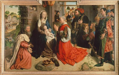 Klanění tří králů, cca 1470 (olej na panelu)