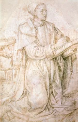 Studie pro svatého Lukáše, Hugo van der Goes (1440-1482), kresba