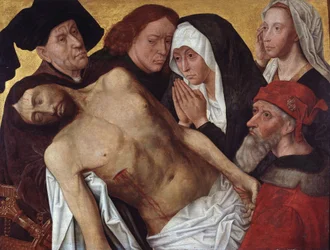 Oplakávání Krista, asi 1500-25 (olej na desce)
