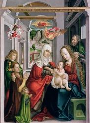 Svatá Anna s Pannou a dítětem, Eperjes, kolem 1520 (tempera na borovém dřevě)