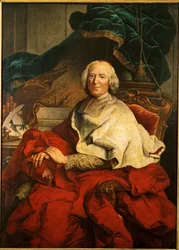 Kardinál Andre-Hercule de Fleury, nejvyšší ministr krále Ludvíka XV... (olej na plátně)