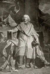 Jacques Benigne Bossuet, vyrytý Pierrem Imbertem Drevetem, z 