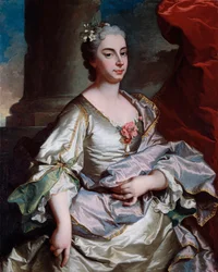 Portrét Battiny Raggi, markýze z Brignole Sale (zemřel 1747) Obraz Hyacinthe Rigaud (1659-1743) 1737-1739 Rozměr 101x80 cm Genes, Musei di Strada Nuova (ex Palazzo Rosso)