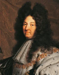 Portrét francouzského Ludvíka XIV., známého jako Ludvík Veliký nebo Král Slunce (1638-1715), obraz od Hyancinthe Rigaud (1659-1743)