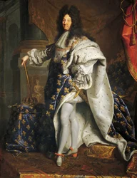 Portrét francouzského Ludvíka XIV., známého jako Ludvík Veliký nebo Král Slunce (1638-1715), obraz od Hyancinthe Rigaud (1659-1743)