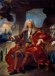 Portrét bankéře Samuela Bernarda (1651-1739) Obraz Hyacinthe Rigaud (1659-1743) 18. století Sun. 2,65 x 1,66 m