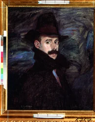 Autoportrét. Obraz Ignacia Zuloaga y Zabaleto (1870-1945). Olej na plátně, 76 x 65 cm. Španělské umění. Puškinovo muzeum výtvarných umění, Moskva.